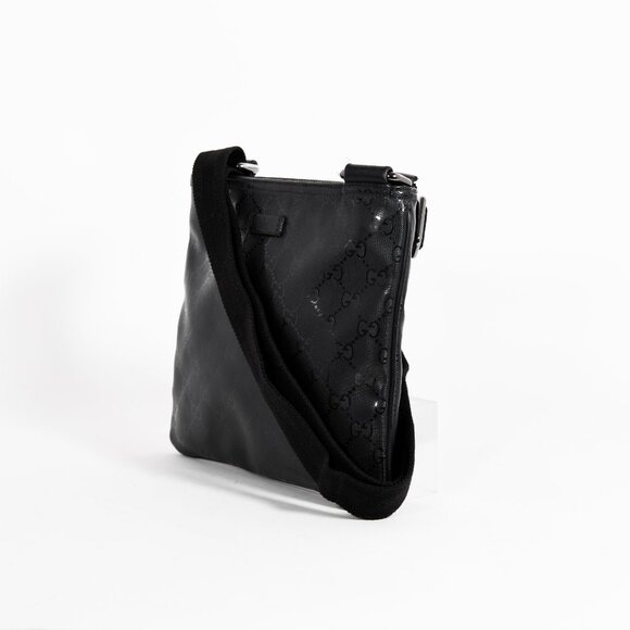 Gucci Black GG Imprimé Messenger Bag with Adjustable Strap - Picture 3 of 11